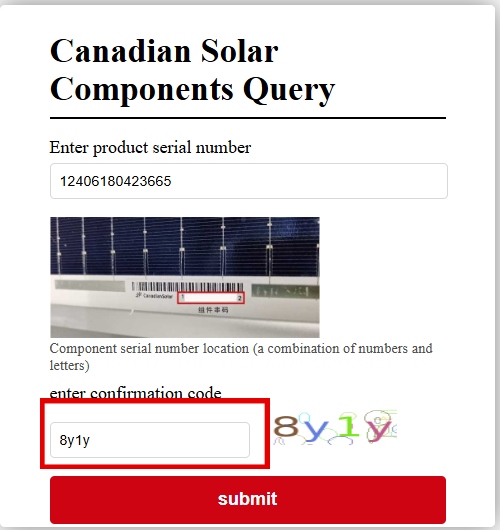 Canadiain Solar Panel Verifiation